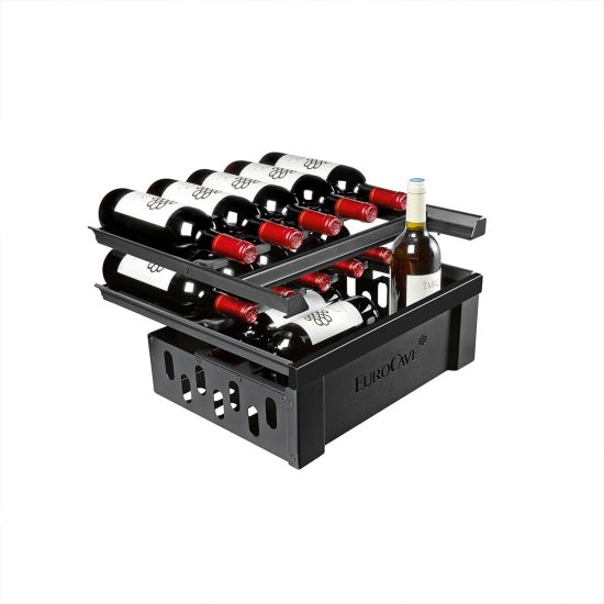 Weinservice-Kit mit Front in Schwarz Hochglan - 16 Flaschen