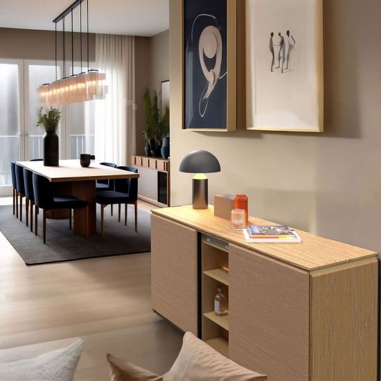 Weinbuffetschrank, 2 Temperaturen, Eiche hell - Harmonie
