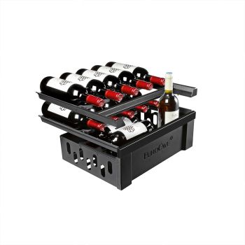 Weinservice-Kit mit Front in Schwarz Hochglan - 16 Flaschen