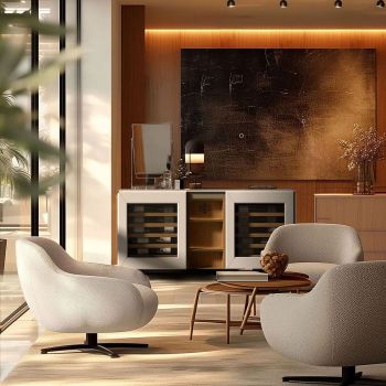 Weinbuffetschrank, 2 Temperaturen, Weiß - Harmonie