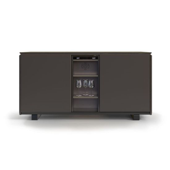 Weinbuffetschrank, 2 Temperaturen, Rauchbraun - Harmonie