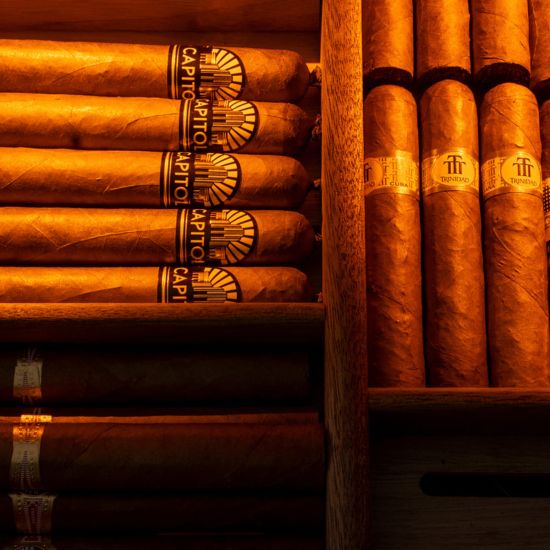 Ausziehbare Präsentationsauflage für Zigarren