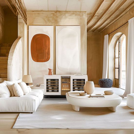 Weinbuffetschrank, 2 Temperaturen, Weiß - Harmonie