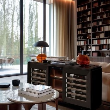 Weinbuffetschrank, 2 Temperaturen, Rauchbraun - Harmonie