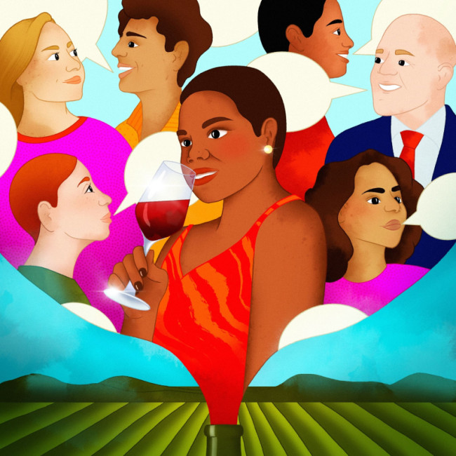 Die Illustration von Romane Laurière für den Artikel von Chasity Cooper für das EuroCave-Magazin