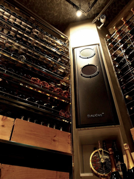 Weinkeller mit Klimaanlage für eine stabile Temperatur und Feuchtigkeitskontrolle. Inoa EuroCave